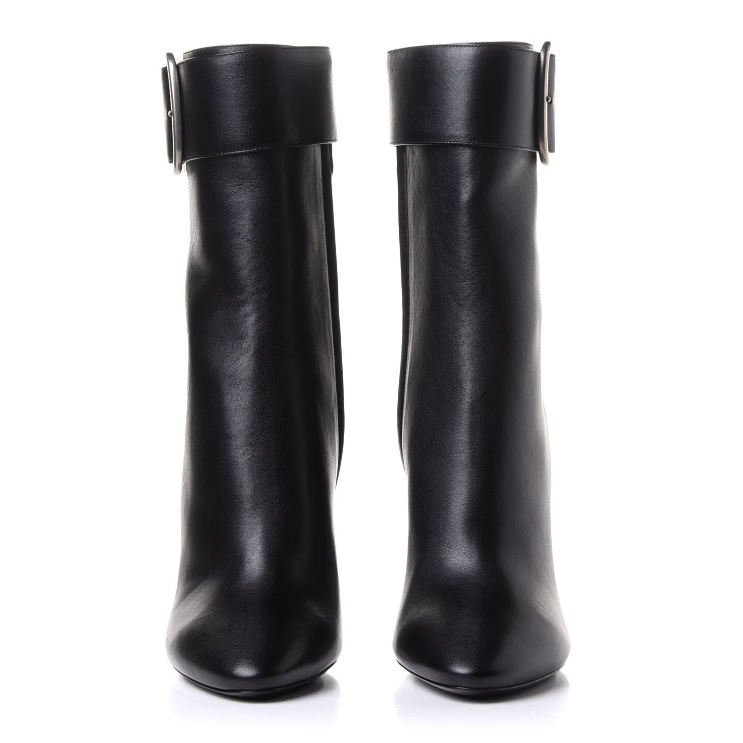 Saint Laurent Calfskin Joplin Buckle Booties 39.5 Black 2 of 9