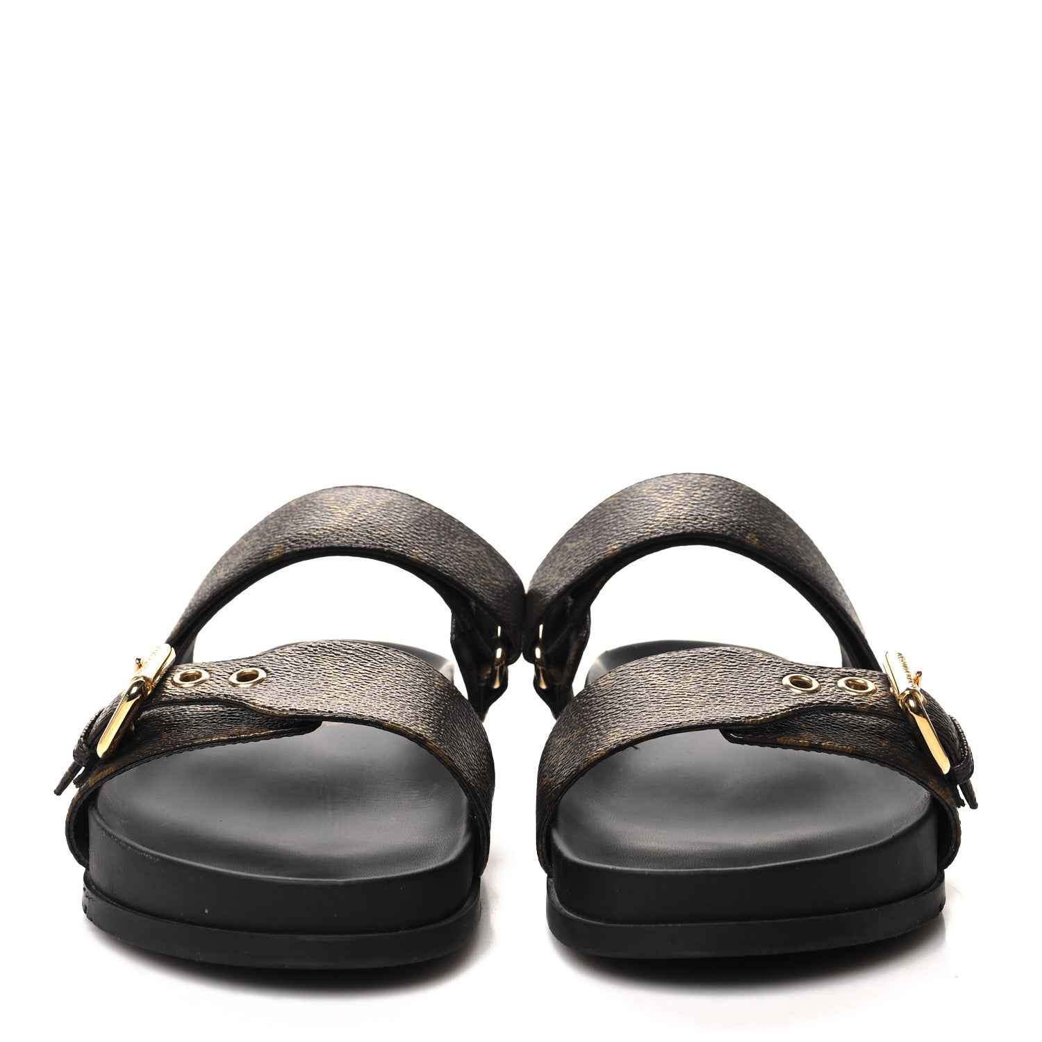 Louis Vuitton Monogram Bom Dia Mule Sandals 40 Black 2 of 8