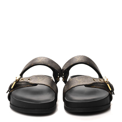 Louis Vuitton Monogram Bom Dia Mule Sandals 40 Black 2 of 8