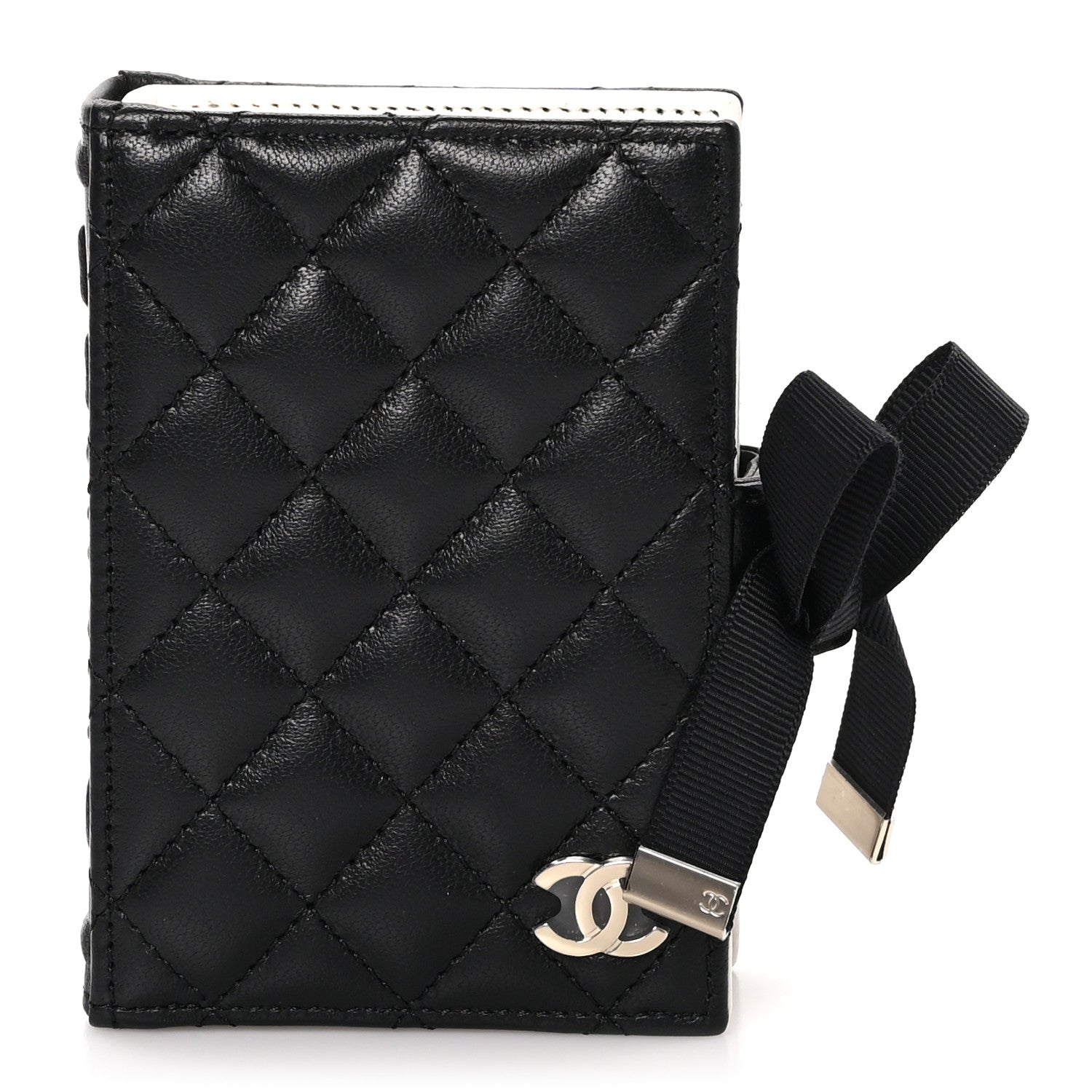 Chanel Lambskin Quilted Book Card Holder Black 1 of 10