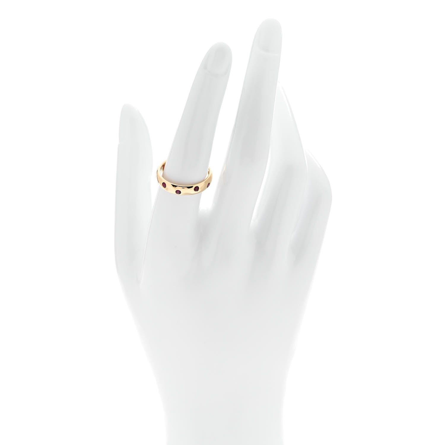 Tiffany 18K Yellow Gold Ruby Etoile Band Ring 56 7.5 2 of 4