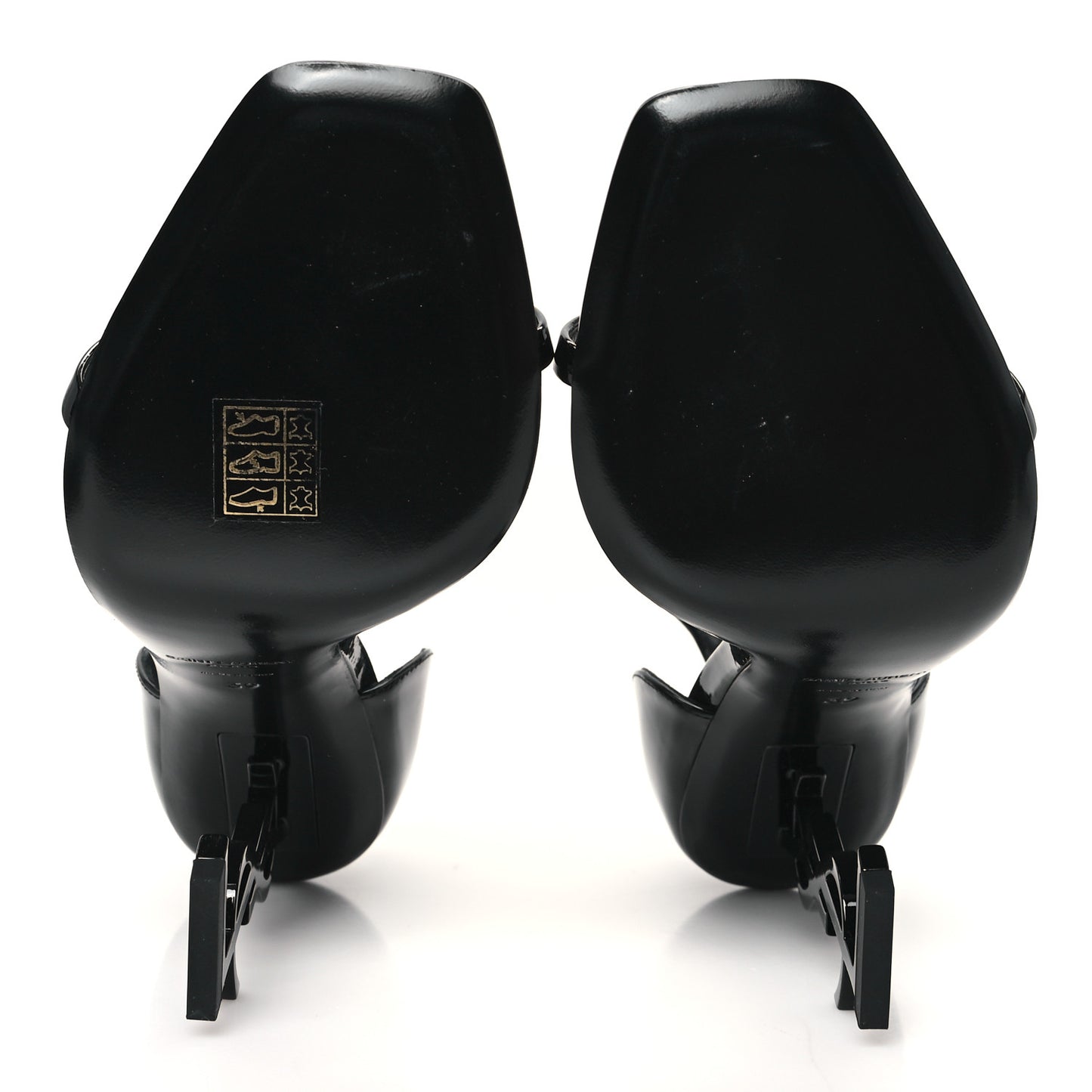Patent Calfskin Opyum 110 Sandals 39 Black