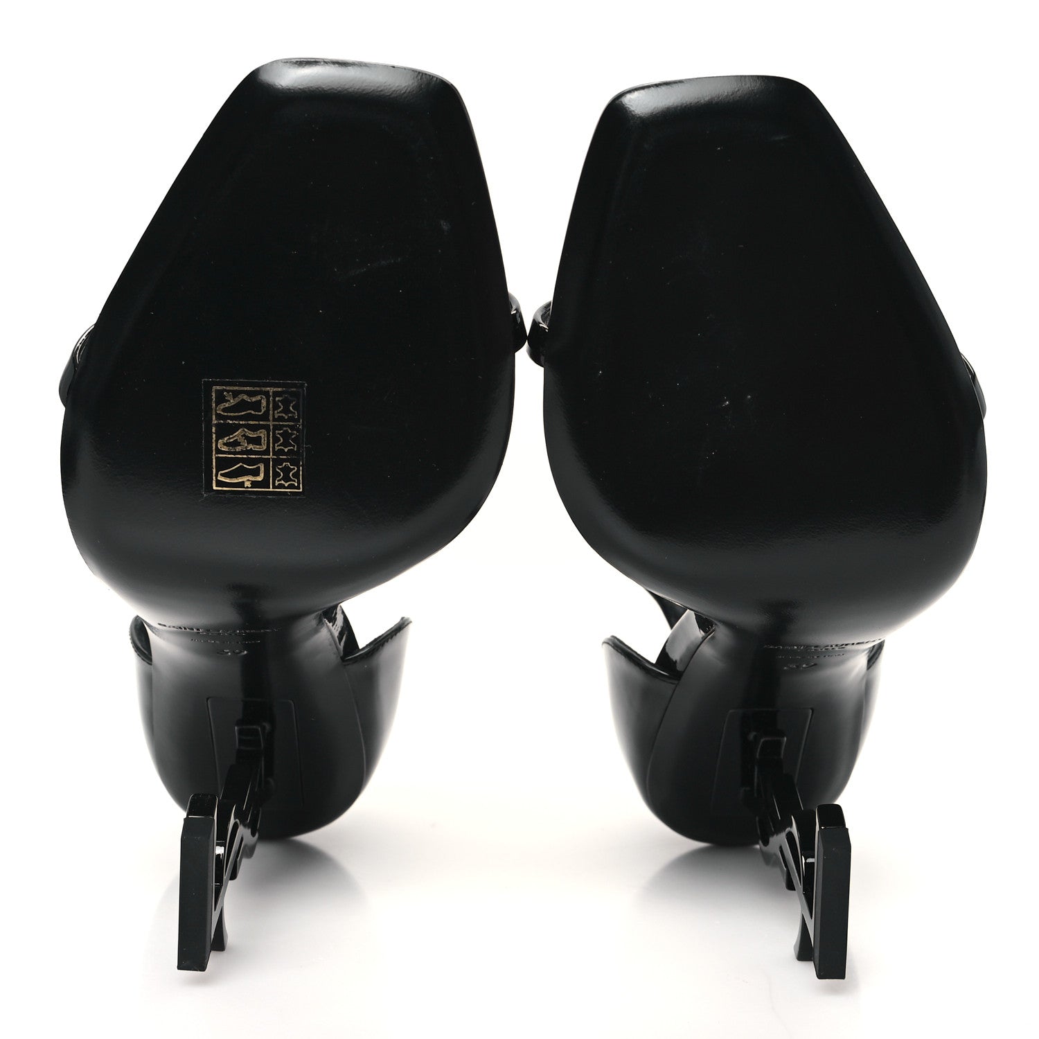 Saint Laurent Patent Calfskin Opyum 110 Sandals 39 Black 6 of 10