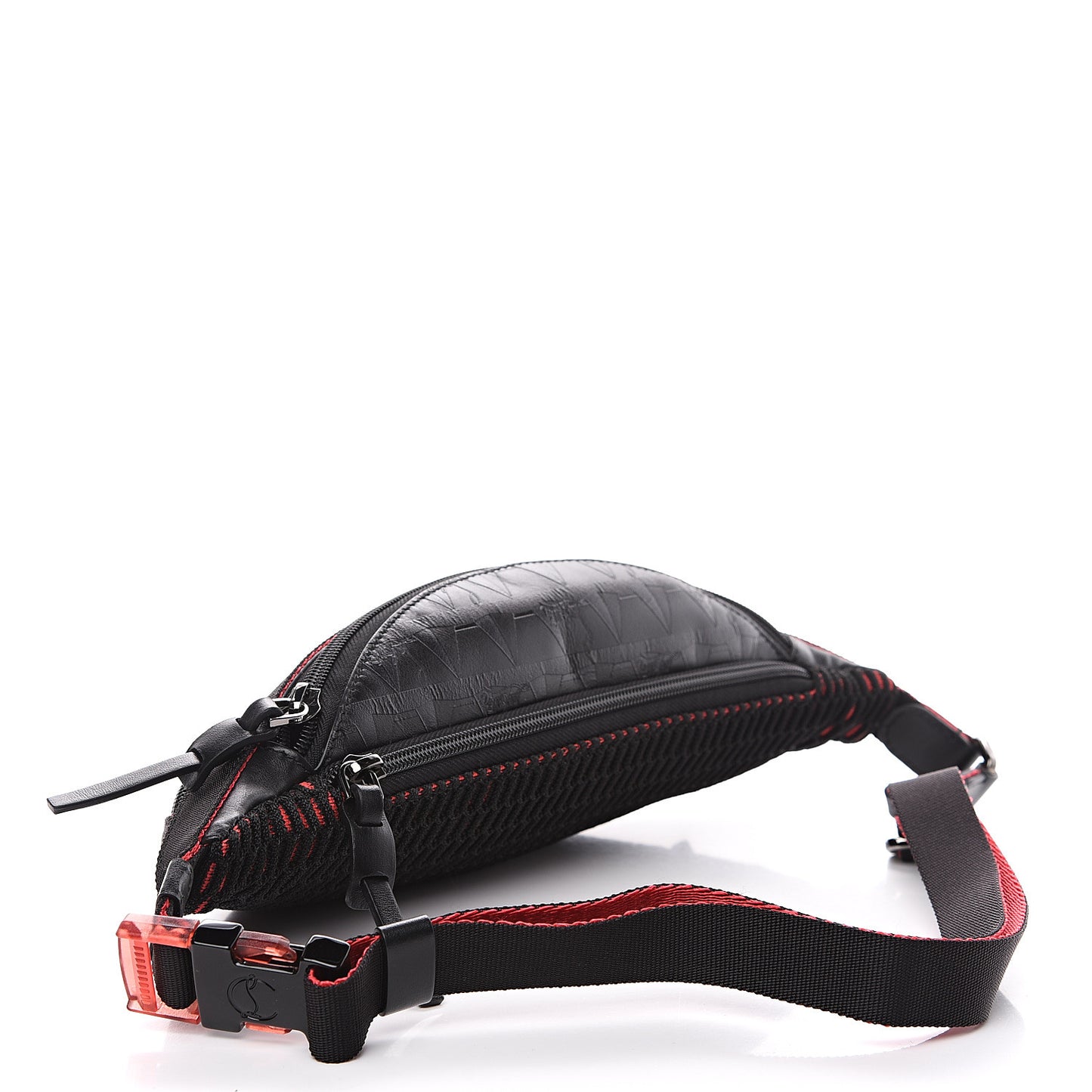 Calfskin Pyramid Embossed Parisnyc Belt Bag Black