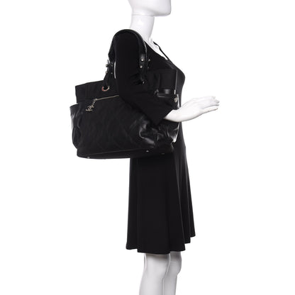 Chanel Coated Canvas Quilted Large Paris Biarritz Tote Black 2 of 9