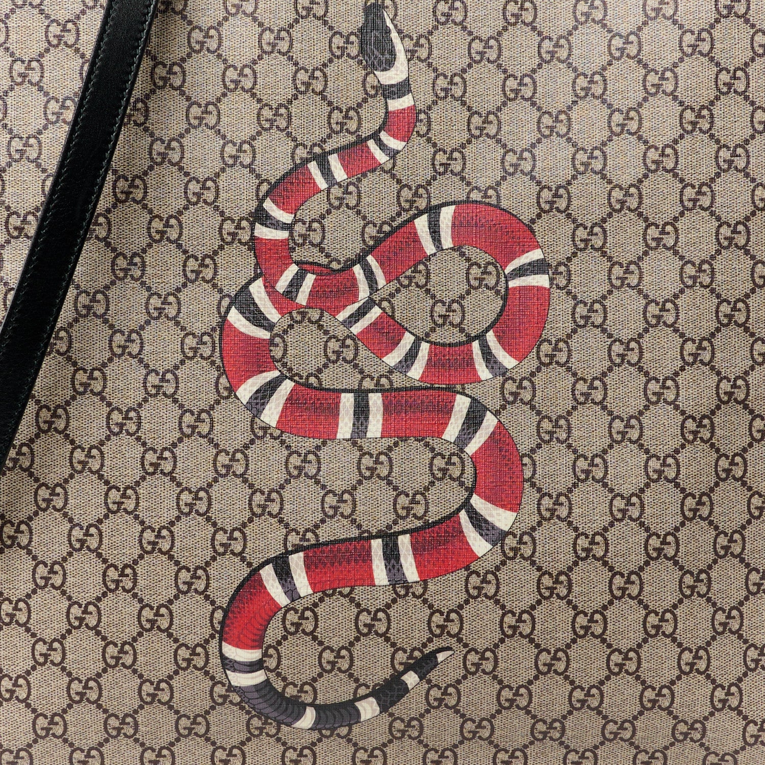 Gucci Soft GG Supreme Monogram Kingsnake Vertical Tote Black 12 of 14