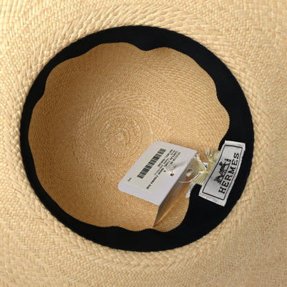 Hermes Chapeau Femme Anouk Panama Hat 57 Naturel Marine 6 of 7