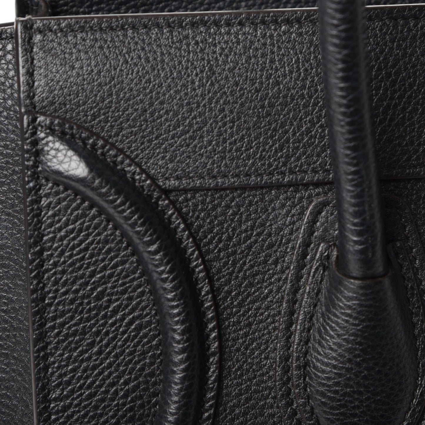 Drummed Calfskin Micro Luggage Black