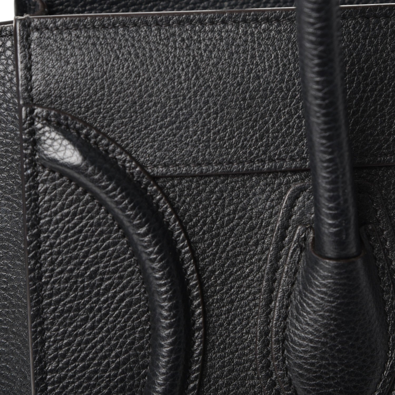 Celine Drummed Calfskin Micro Luggage Black 9 of 11