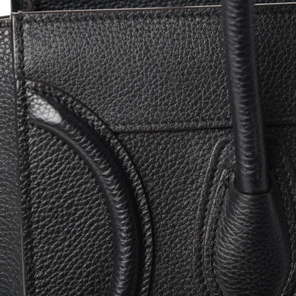 Celine Drummed Calfskin Micro Luggage Black 9 of 11