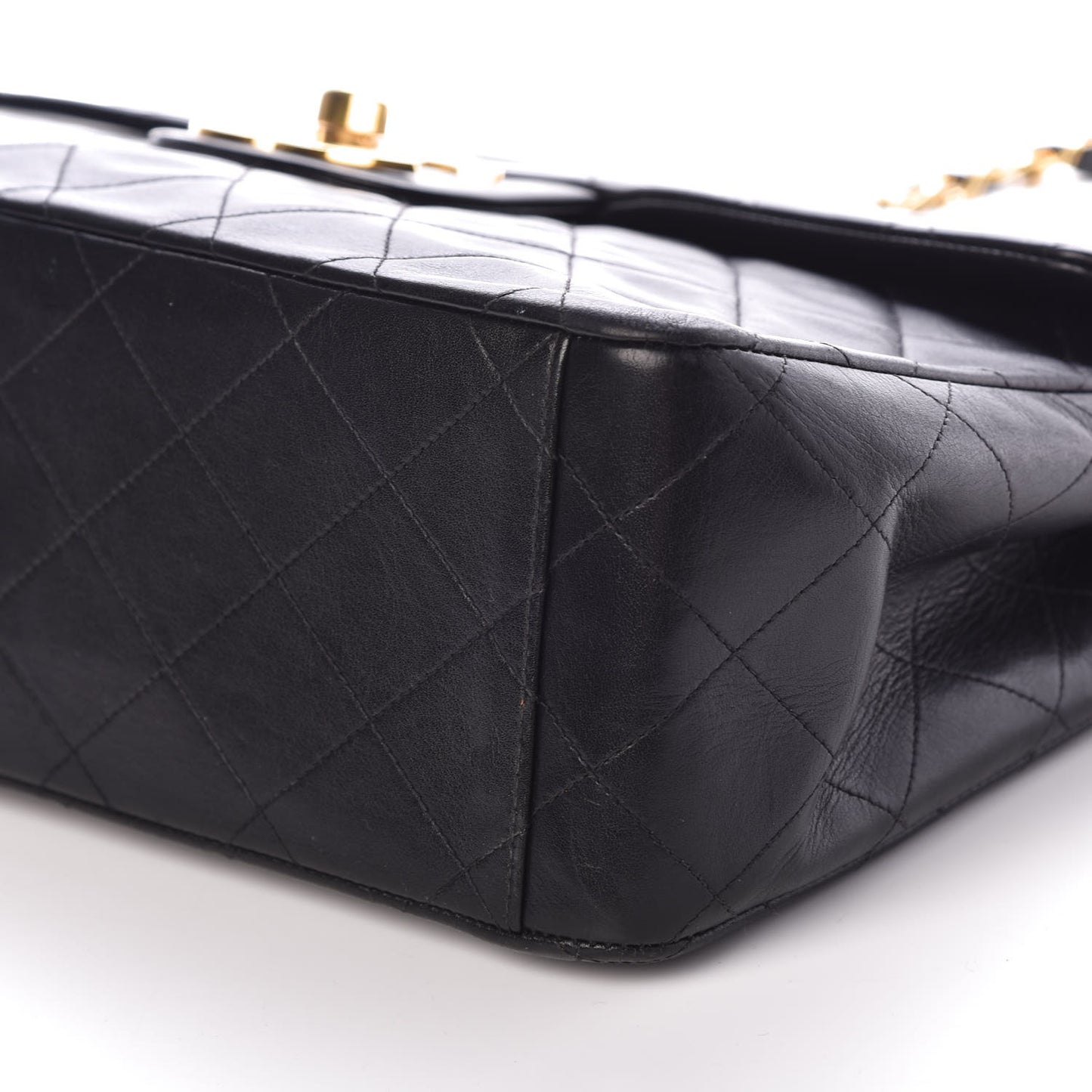 Lambskin Quilted XL Jumbo Single Flap Black