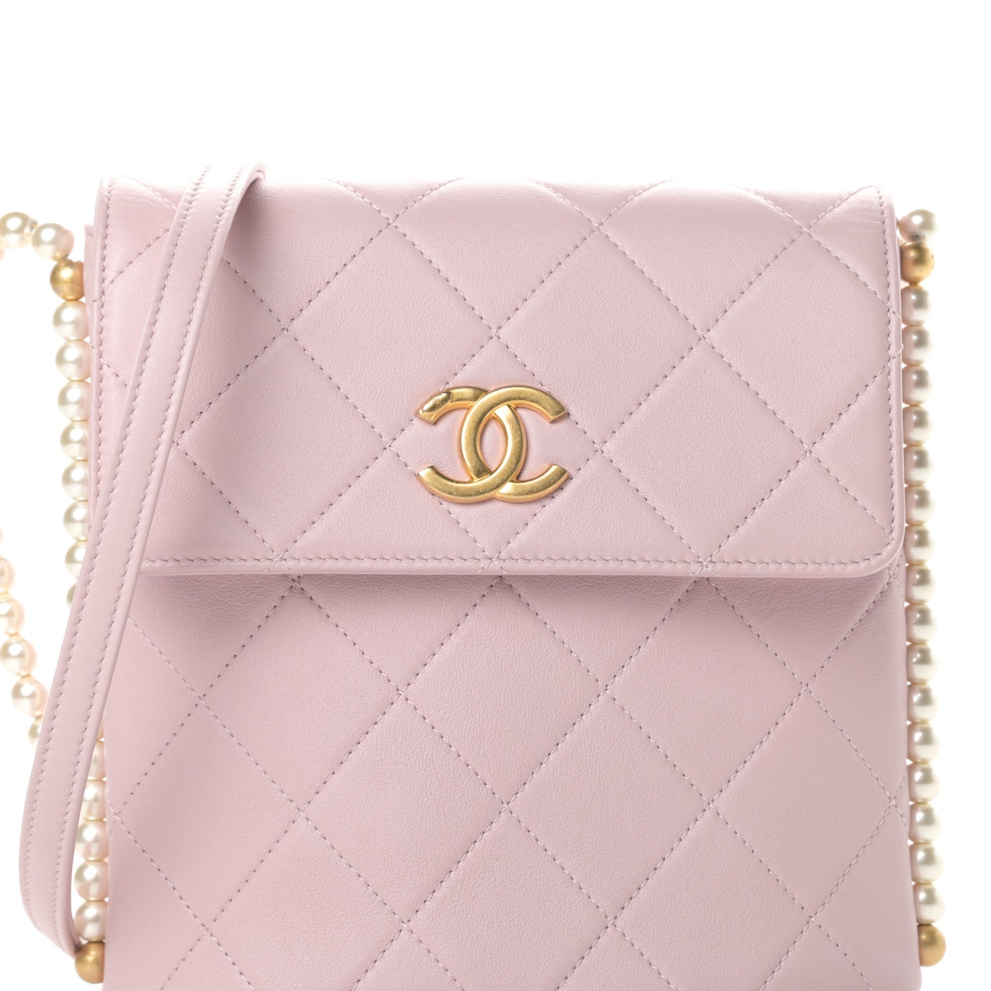 Calfskin Quilted Pearl Small About Pearls Hobo Bag Light Pink