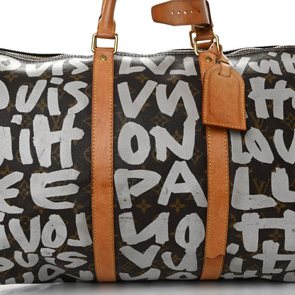 Louis Vuitton Monogram Graffiti Keepall 50 Silver 7 of 12