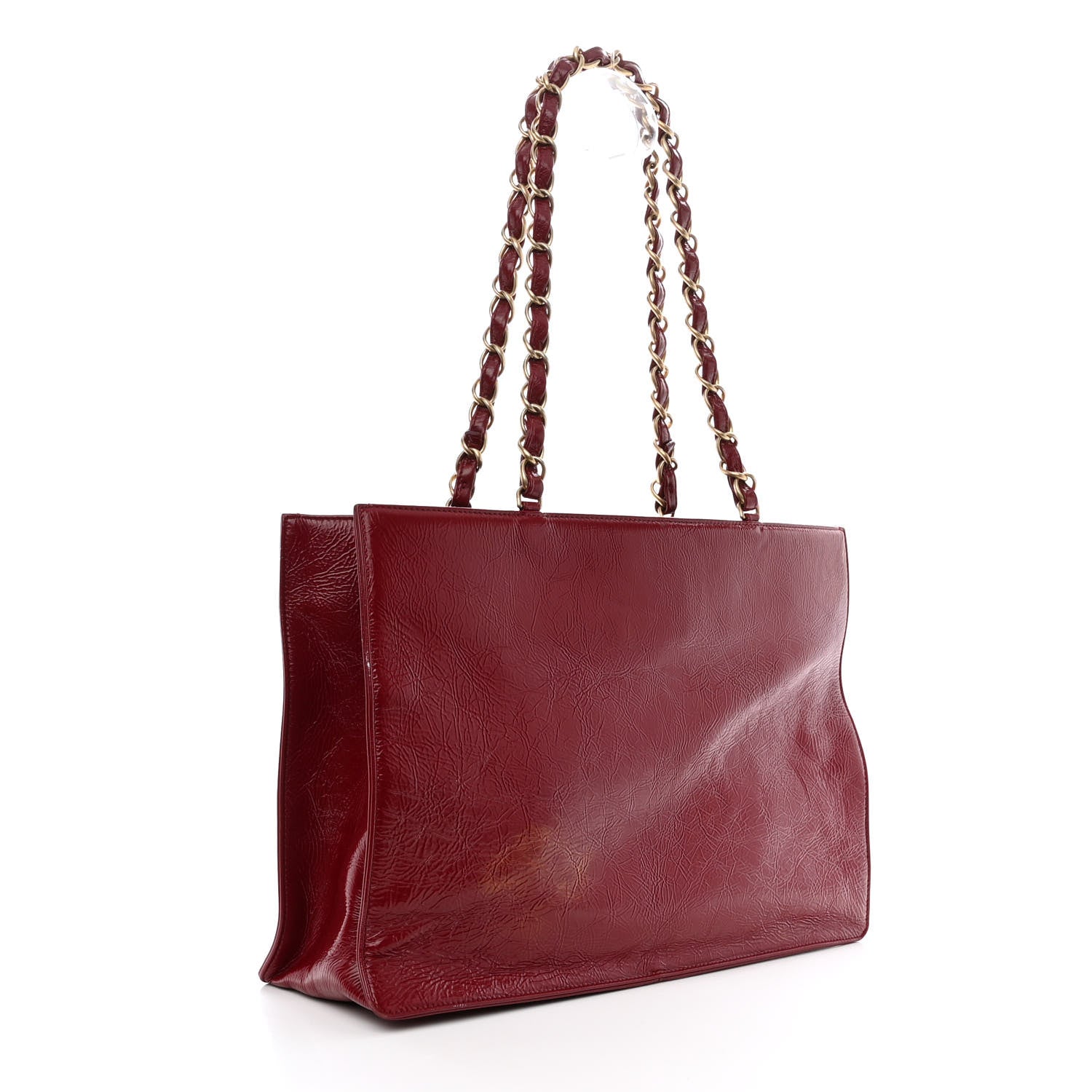 Chanel Shiny Aged Calfskin Shopping Bag Red 3 of 12