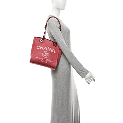 Chanel Canvas Mini Deauville Tote Red 2 of 10