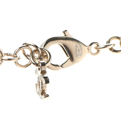 Chanel Calfskin Pearl Metal CC Bow Necklace Gold White Black 6 of 7