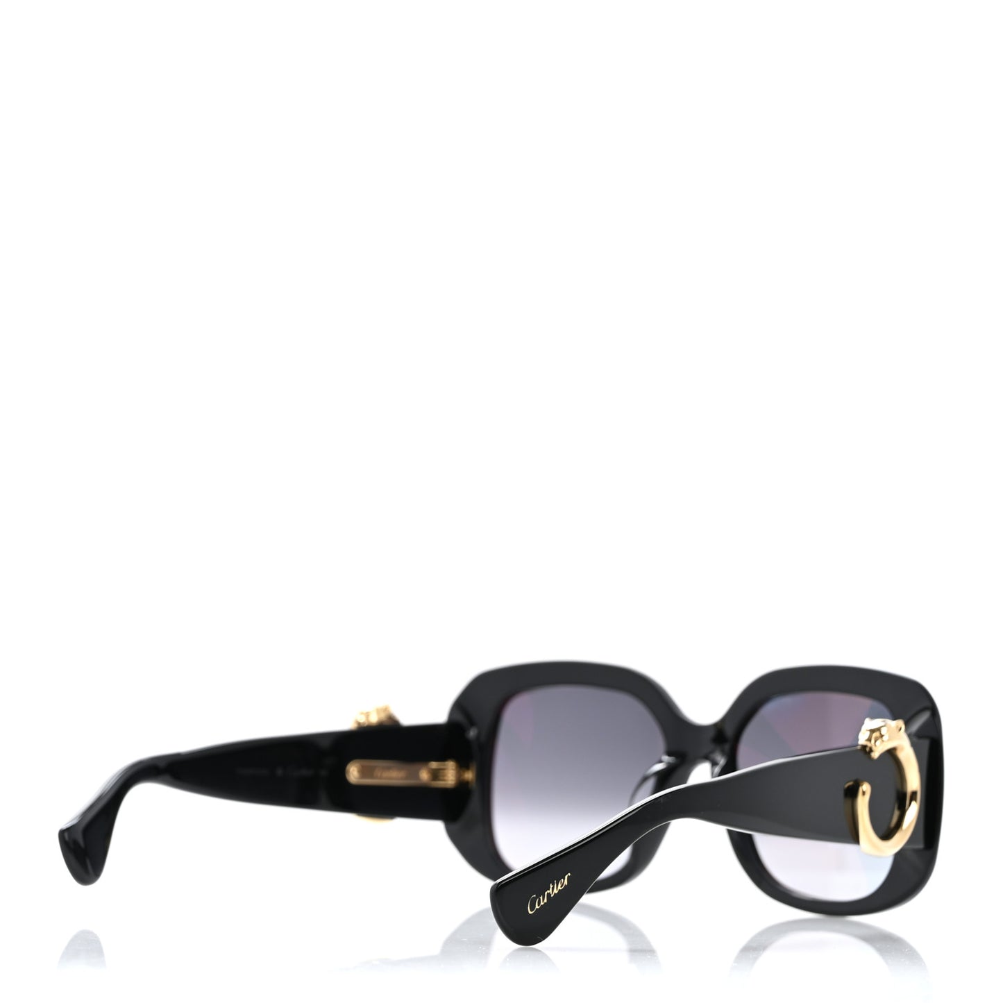 Acetate Panthere Square Sunglasses Black