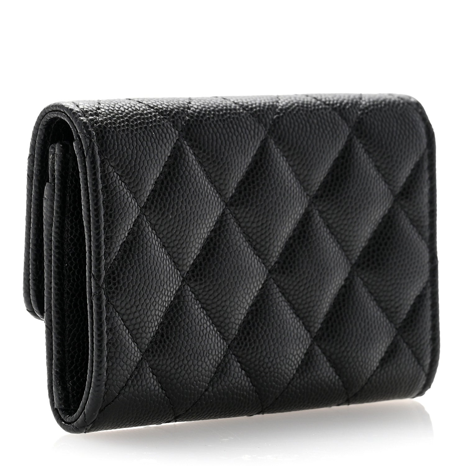 Chanel Shiny Caviar Enamel Quilted CC Flap Card Holder Black 3 of 11