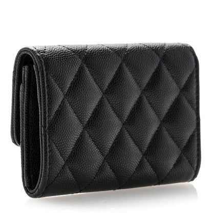 Chanel Shiny Caviar Enamel Quilted CC Flap Card Holder Black 3 of 11