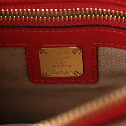 MCM Visetos Medium Crossbody Pouch Cognac Red 6 of 9