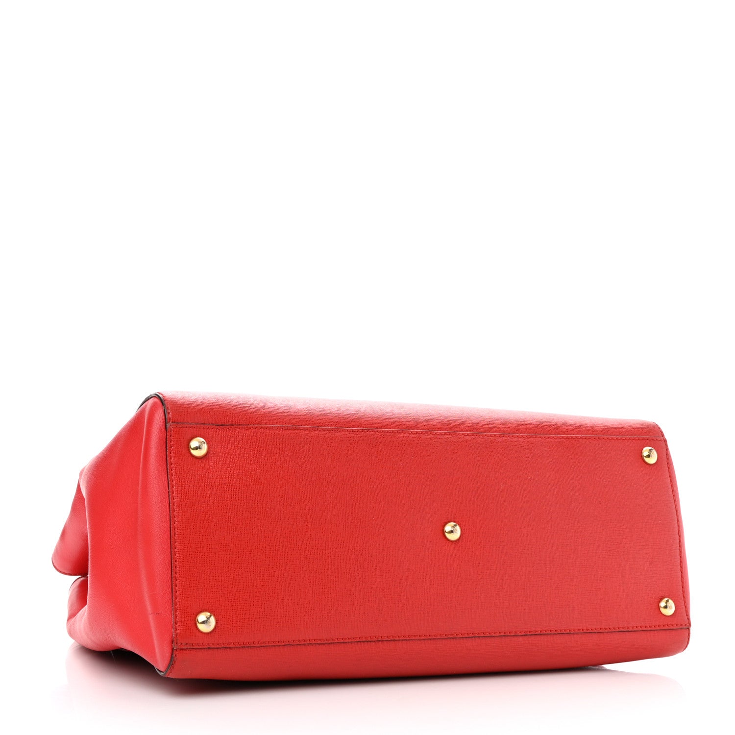 Fendi Vitello Elite Flamingo Regular 2Jours Tote Rosso Fiamma 4 of 14