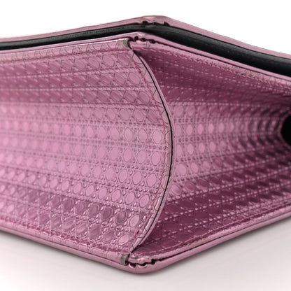 Christian Dior Metallic Patent Micro-Cannage Medium Diorama Flap Bag Pink 10 of 13