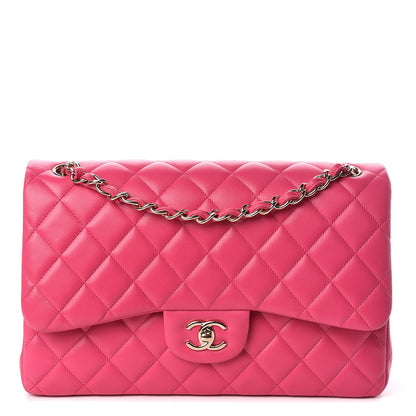 Chanel Lambskin Quilted Jumbo Double Flap Fuchsia 1 of 11