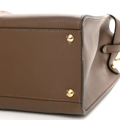 Fendi Vitello Seta Glazed Fabric FF 1974 Medium Peekaboo X-Lite Maya Mogano Panna 13 of 13