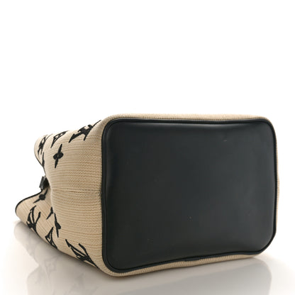 Louis Vuitton Cotton Monogram Embroidered Neonoe MM Beige Black 4 of 7