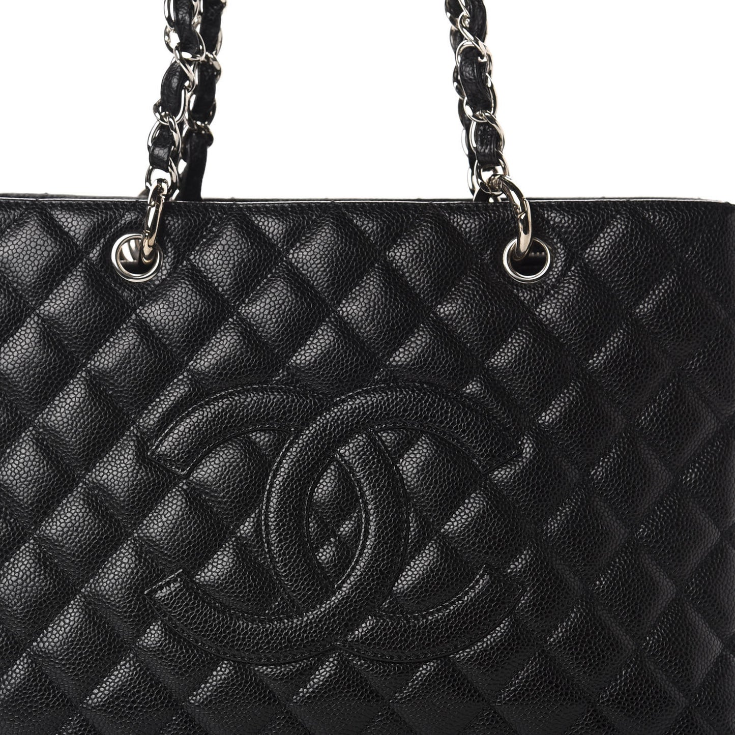 Caviar Quilted Grand Shopping Tote GST Black