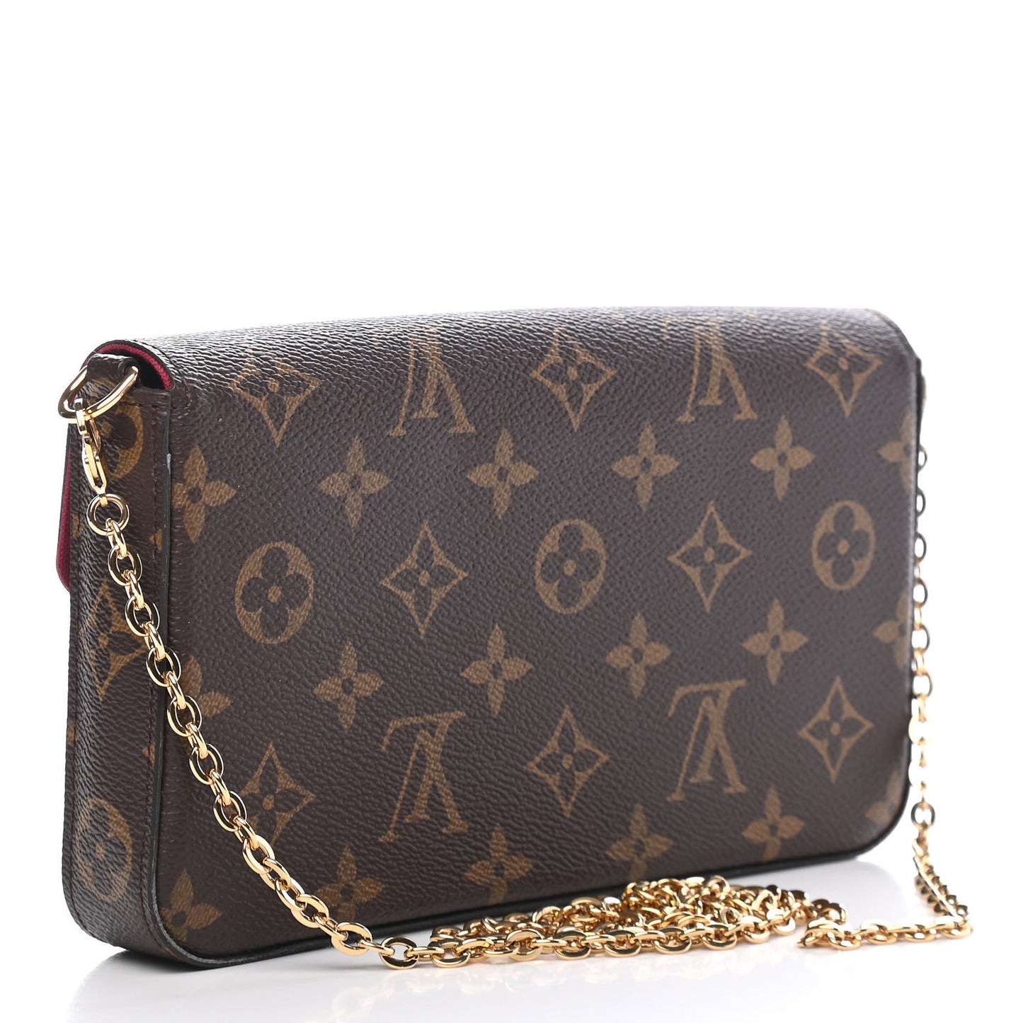 Monogram Pochette Felicie Chain Wallet Fuchsia