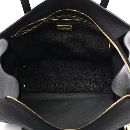 Salvatore Ferragamo Hammered Calfskin Double Handle Large Amy Tote Black 5 of 9