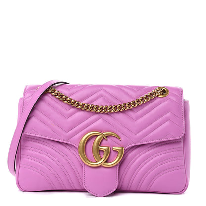 Gucci Calfskin Matelasse Medium GG Marmont Shoulder Bag Candy Mousse 1 of 10