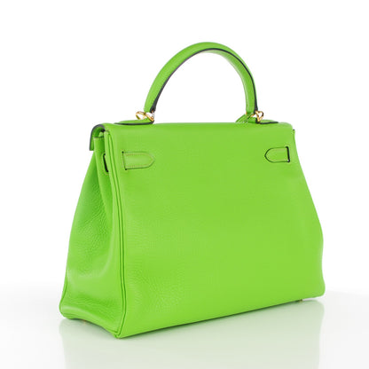 Hermes Taurillon Clemence Kelly Retourne 32 Vert Cru 3 of 24
