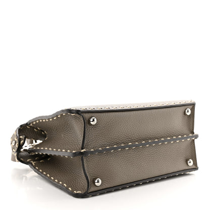 Fendi Vitello Granato Camoscio Selleria Macro Stitchings Small Peekaboo I SEE U Satchel Tartufo 4 of 13