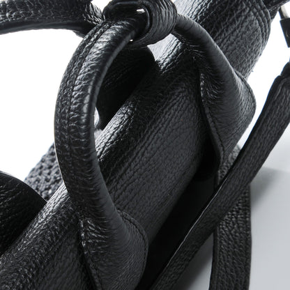 3.1 Phillip Lim 3.1 Textured Calfskin Woven Panel Mini Pashli Satchel Black Silver 9 of 10