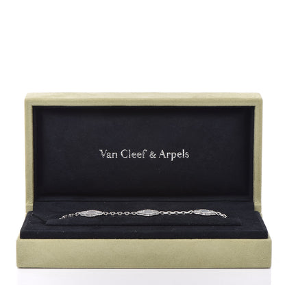 Van Cleef & Arpels 18K White Gold Mother of Pearl 5 Motifs Vintage Alhambra Bracelet 5 of 5