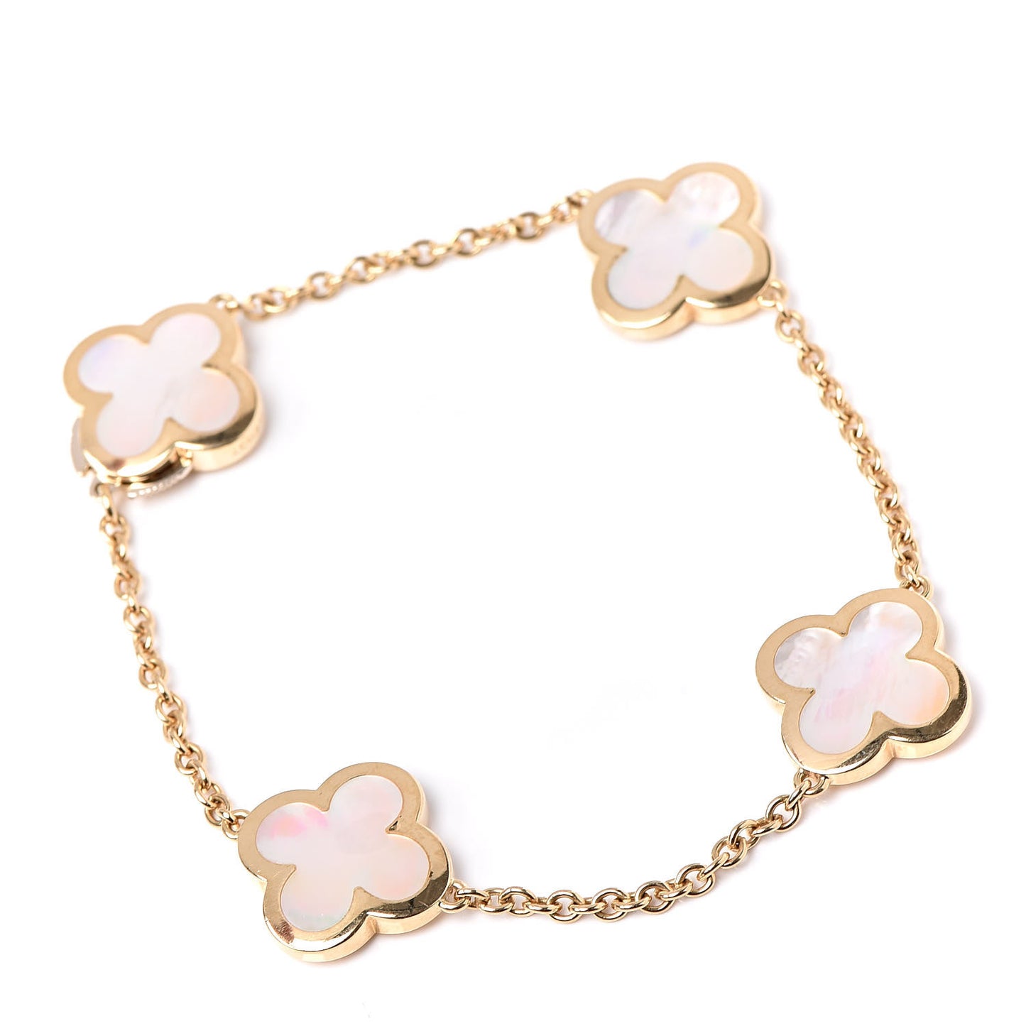 18K Yellow Gold Mother of Pearl 4 Motifs Pure Alhambra Bracelet