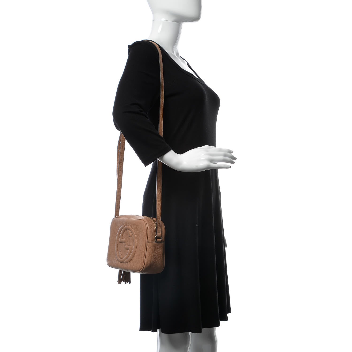 Gucci Pebbled Calfskin Small Soho Disco Bag Rose Beige 2 of 7