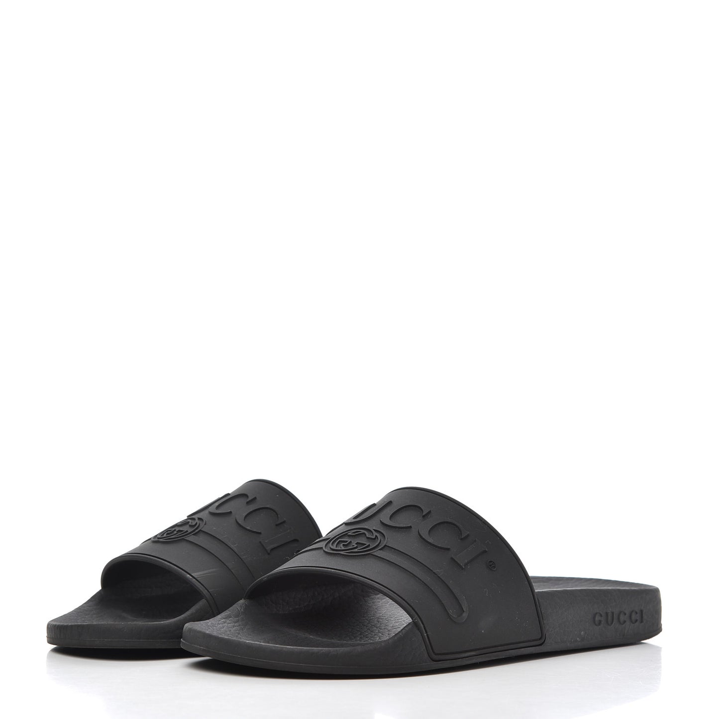 Rubber Womens Logo Slide Sandals 39 Black