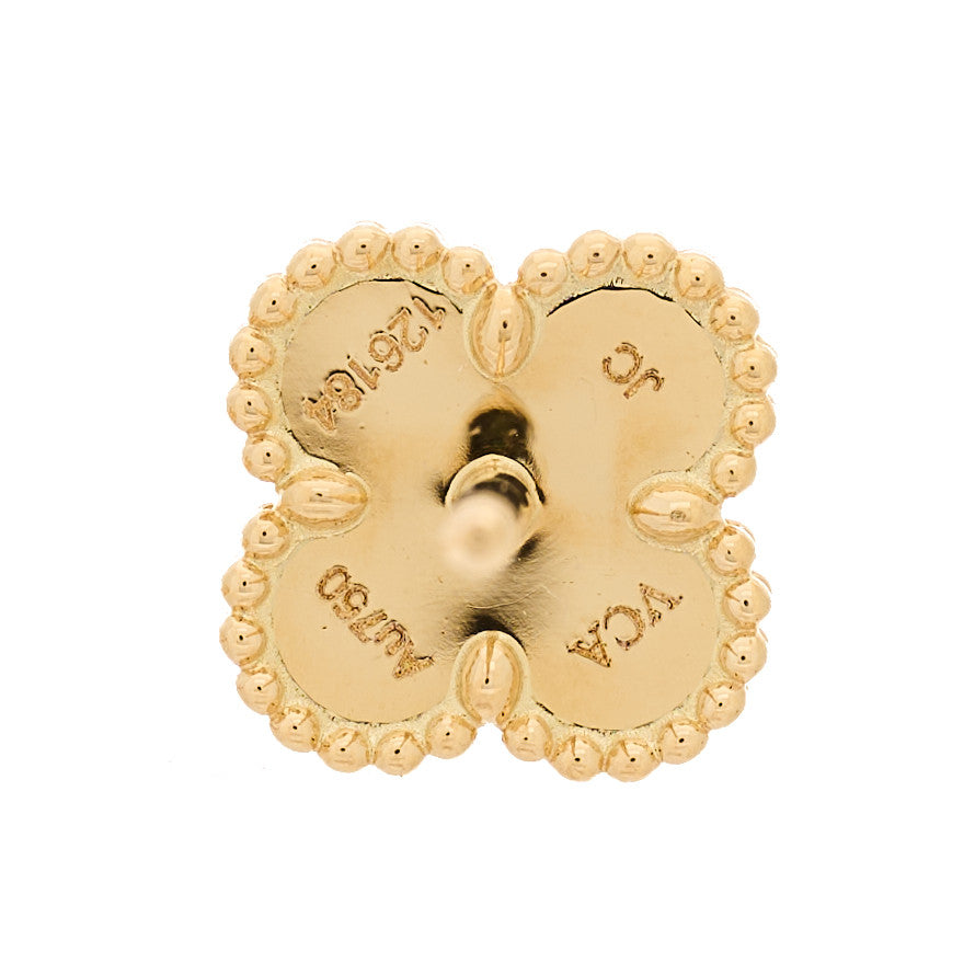 18K Yellow Gold Black Onyx Sweet Alhambra Earrings