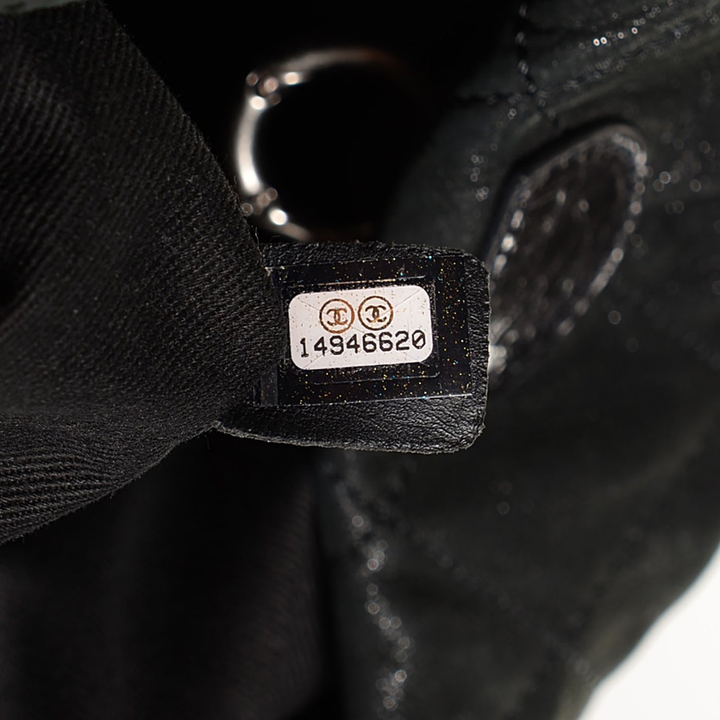 Iridescent Calfskin VIP Large Tote Black