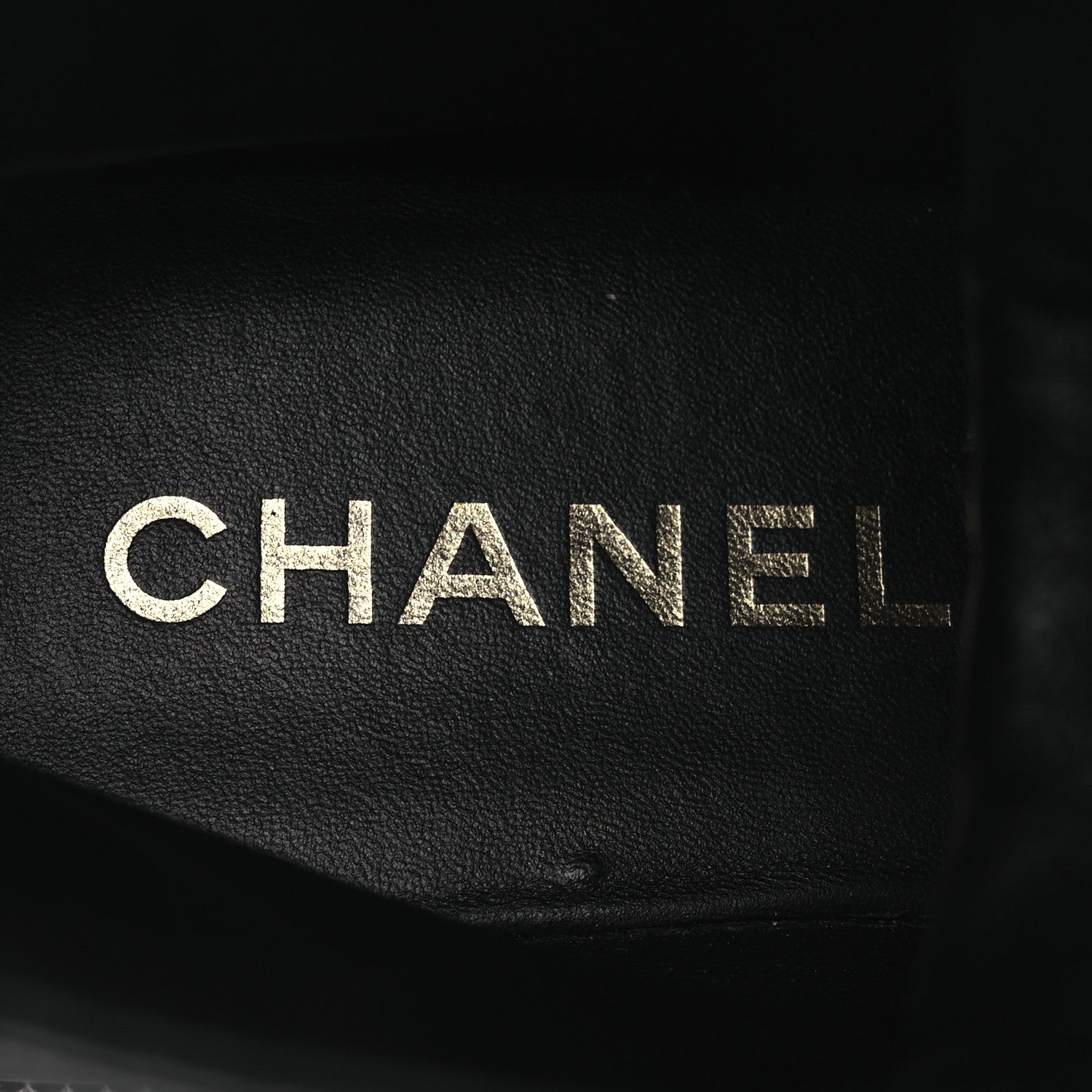 Chanel Grained Calfskin Shiny Calfskin CC Lace Up Combat Boots 38.5 Black 9 of 11