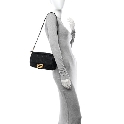 Fendi Nappa FF 1974 Embossed Baguette Black 2 of 12