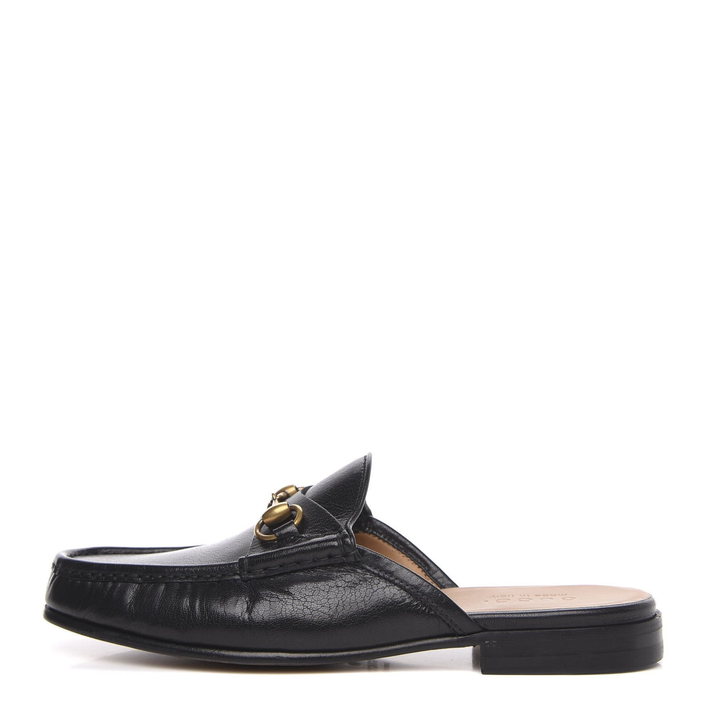 Goatskin Mens Horsebit Slippers 8 Black
