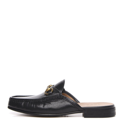 Gucci Goatskin Mens Horsebit Slippers 8 Black 1 of 9