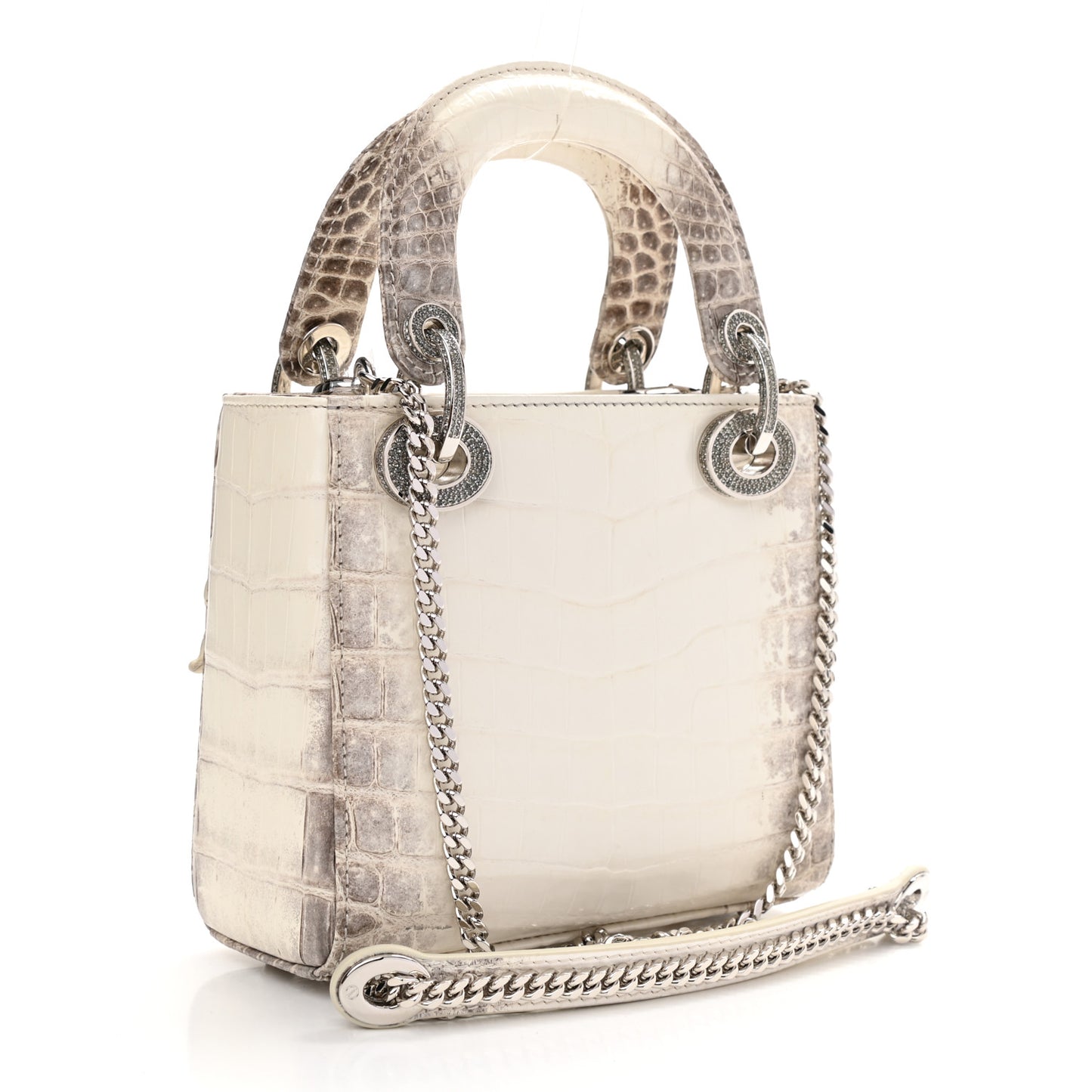 Niloticus Crocodile Himalaya Mini Lady Dior White