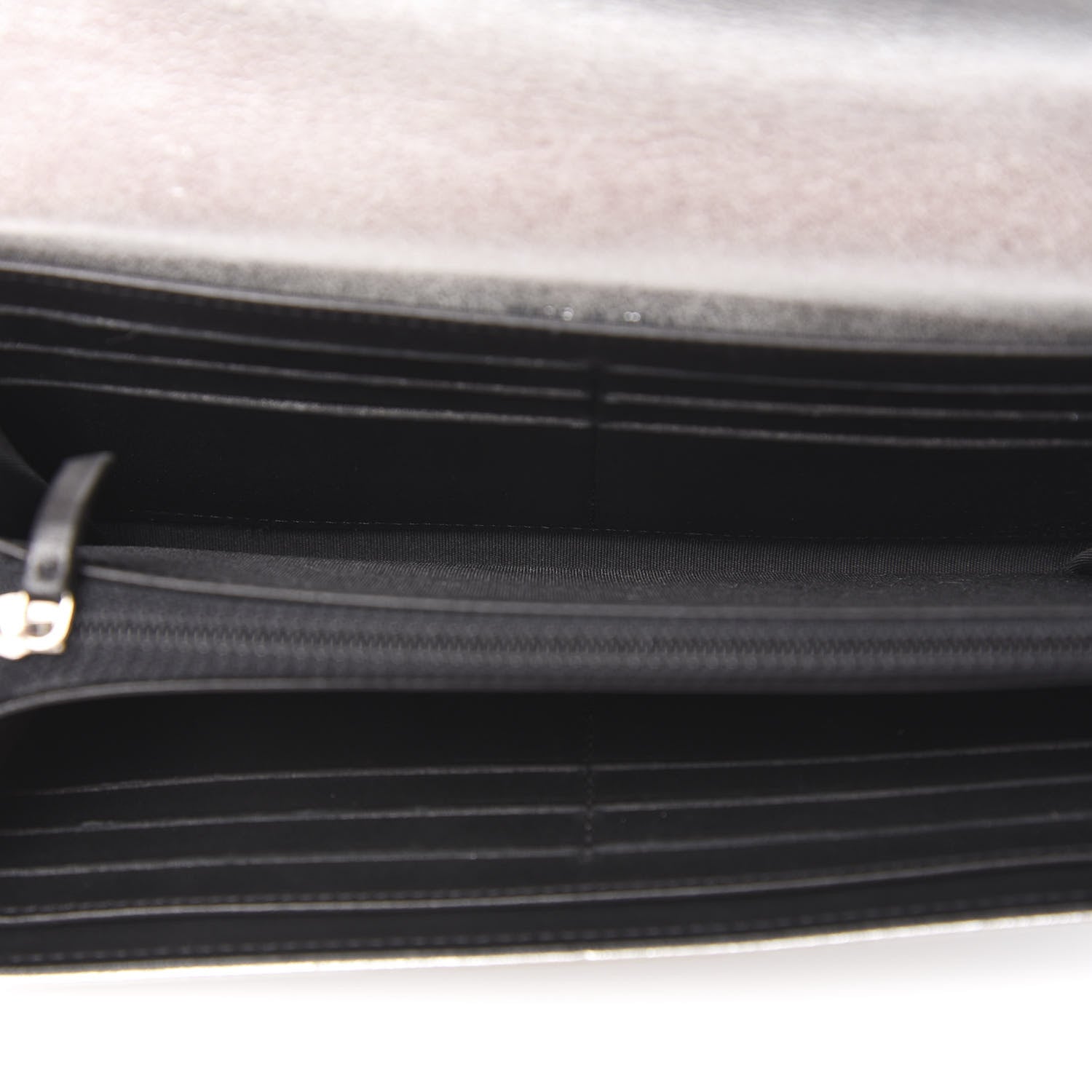 Chanel Lambskin Large CC Flap Wallet Silver 5 of 15