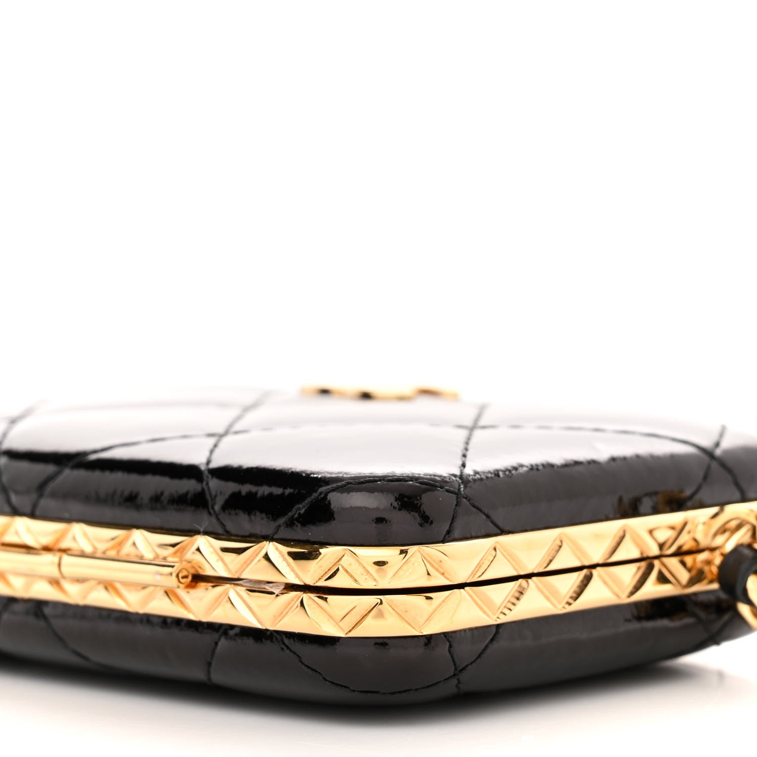 Chanel Glazed Goatskin Quilted Small Box With Chain Black 11 of 11