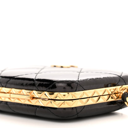 Chanel Glazed Goatskin Quilted Small Box With Chain Black 11 of 11